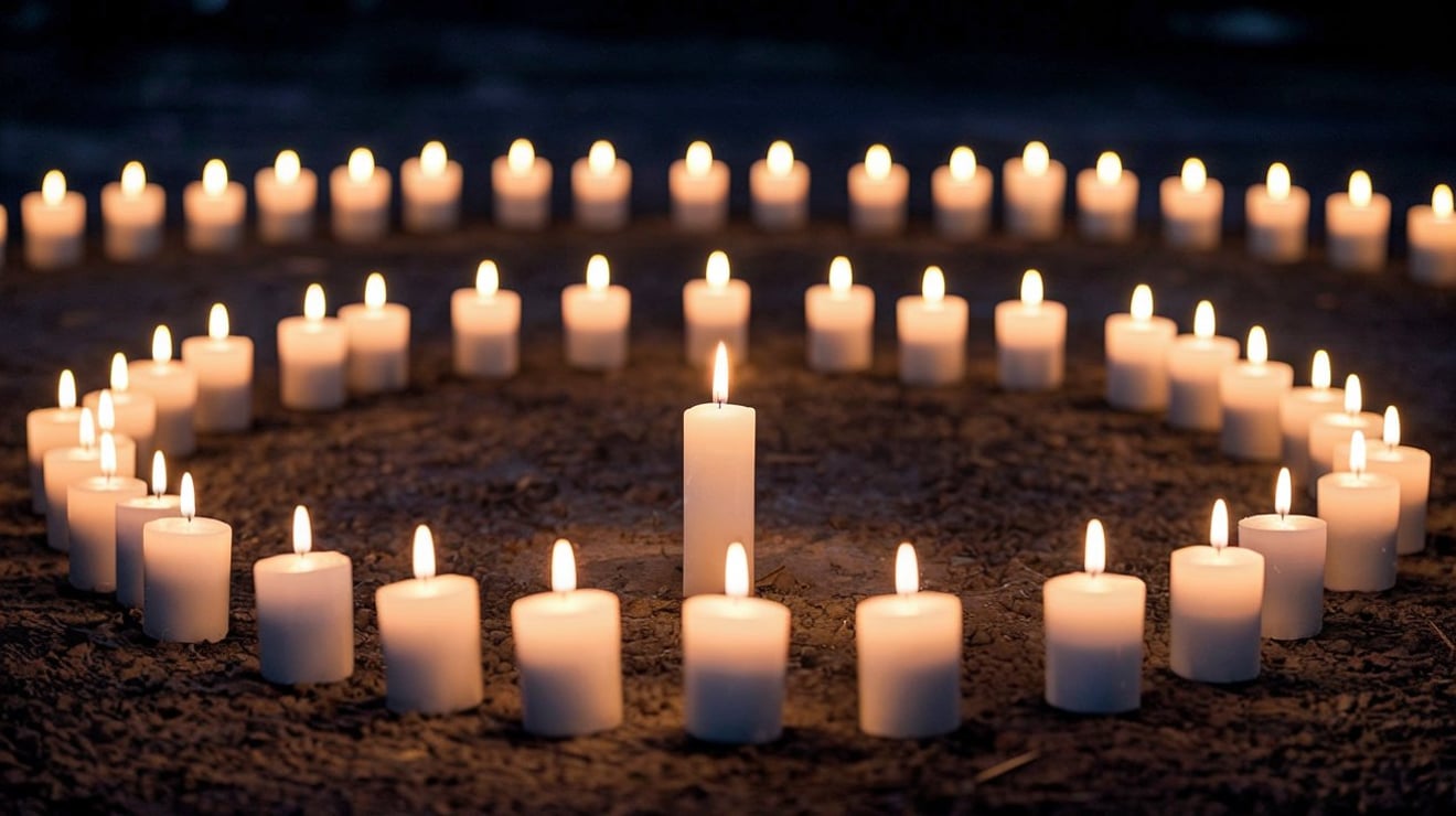 A symbolic image of a candlelit vigil