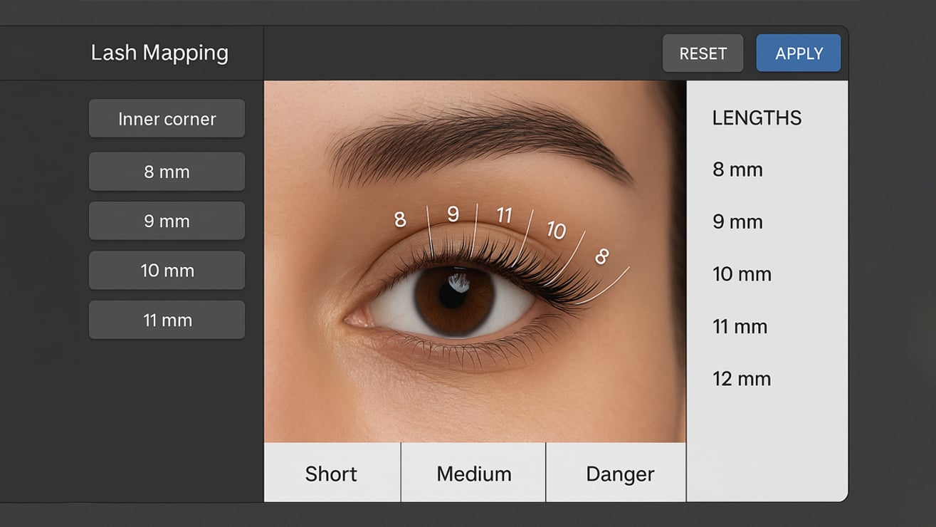 Digital lash mapping software interface with integrated lash length calculator