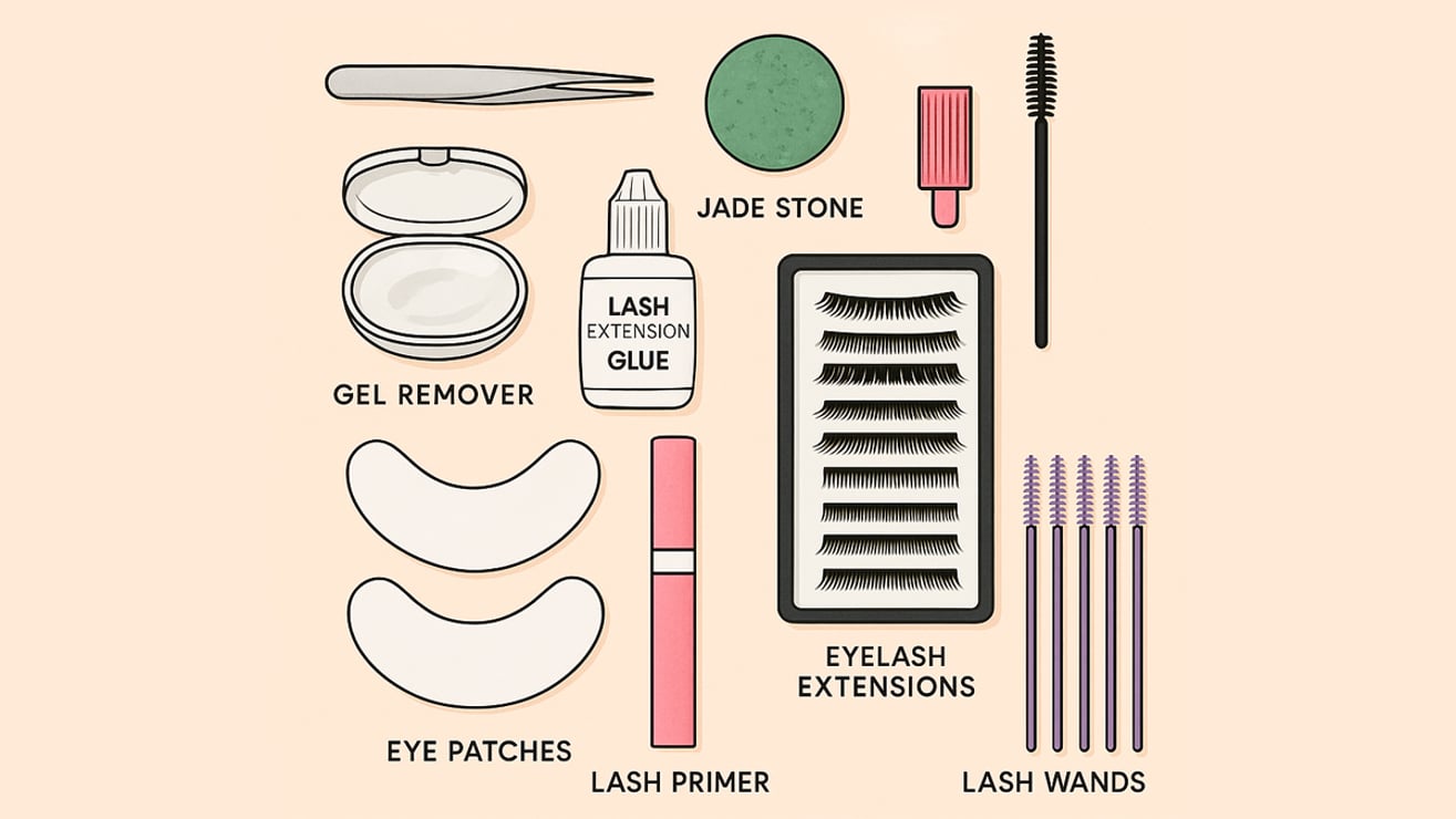 Lash extension adhesive and remover included in beginner kits