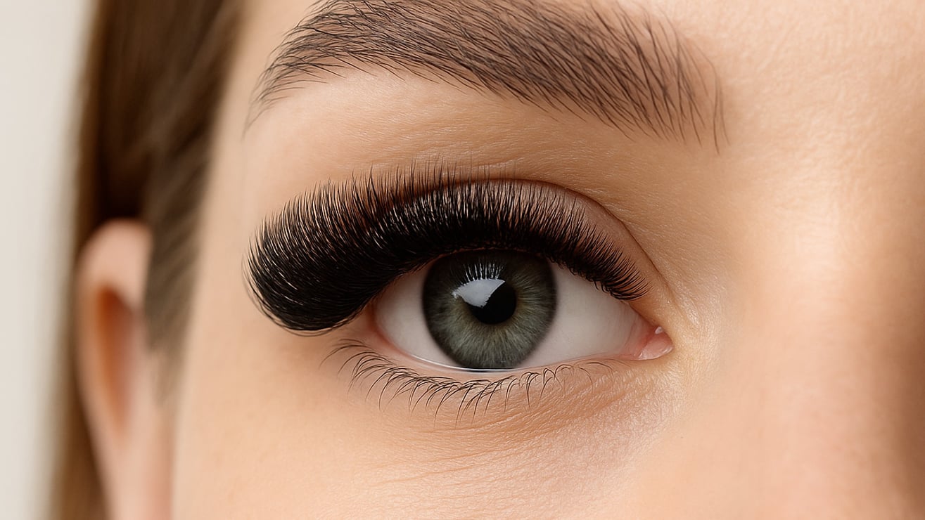 10 to 12 mm D Curl eyelash extensions used in volume sets