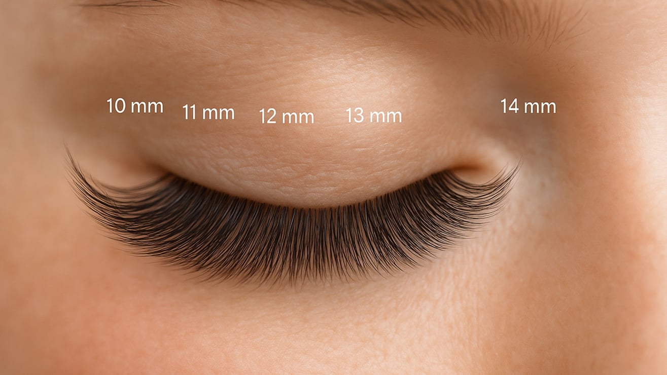 5D premade lash fans from 10 mm to 14 mm used in volume styling