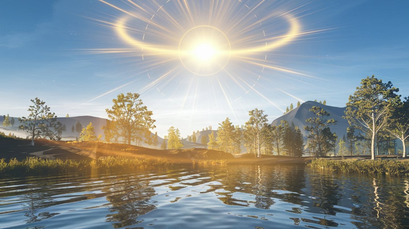 A scenic sky with heavenly light