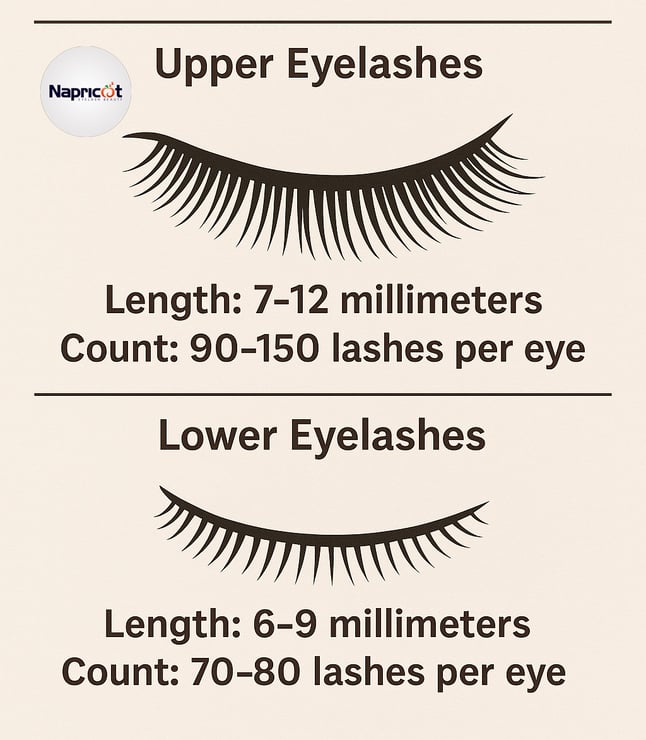 average eyelash length for woman