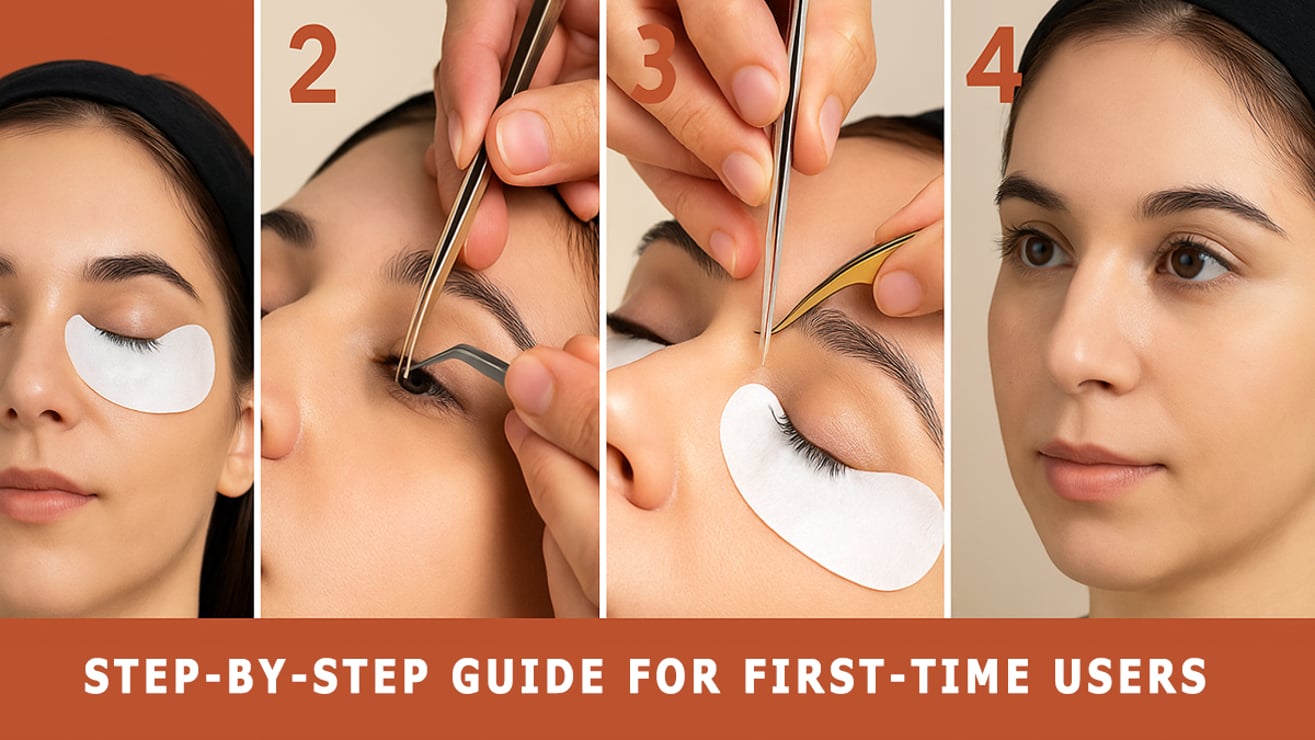 Step-by-step guide for applying eyelash extensions with a beginner kit