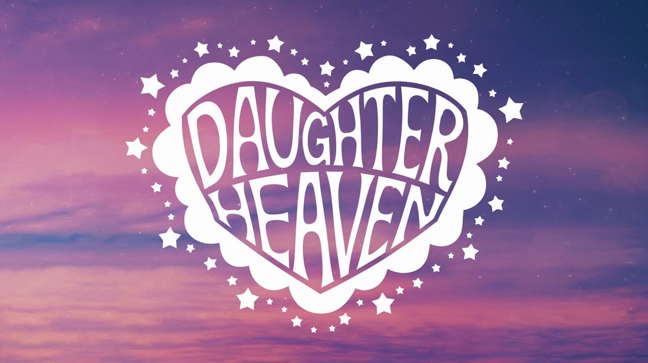A heart-shaped cloud symbolizing a daughter's presence in heaven