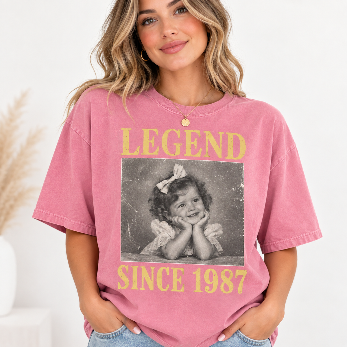 Personalized Legend Since Shirt, Custom Childhood Photo and Birth Year, Gift for Him or Her